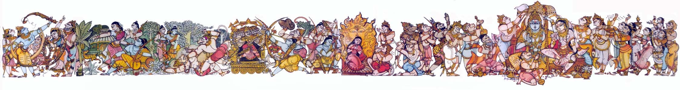 Ramayana panorama by Bapu — the complete epic in a single painting